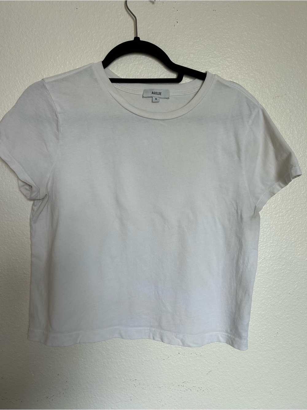 AgoldeWhite Crew Neck Short Sleeve Tee